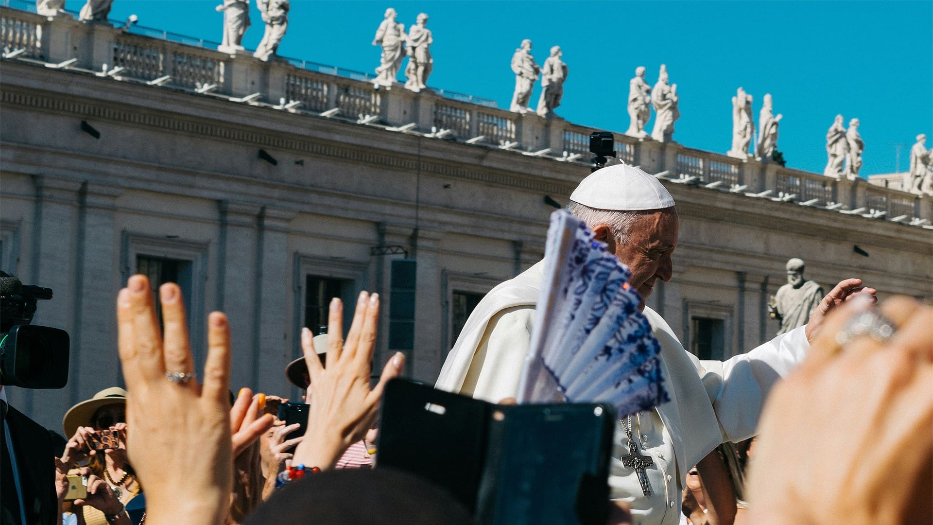Pope Francis in a crowd