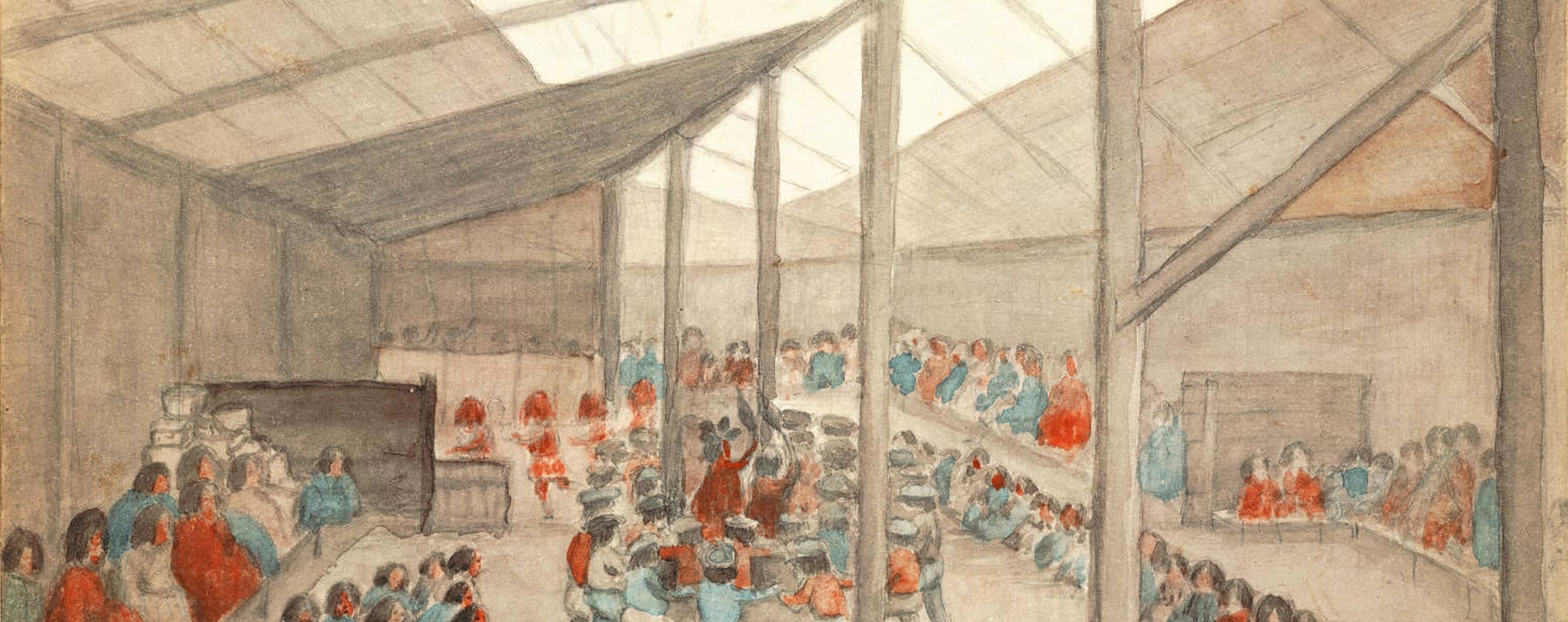 Detail from 'Klallam people at Port Townsend' by James Gilchrist Swan, 1859.